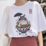 Totoro Spirited Away Studio Ghibli Femme T-s&auml;rk Jaapani naiste Ulzzang T-s&auml;rk Anime Miyazaki Hayao Naiste T-s&auml;rk L valge