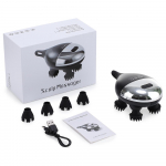 Elektriline peanaha masseerija 4 s&otilde;tkumismassaaži peaga, keha s&uuml;vakoe masseerija juuste kasvuks, l&otilde;&otilde;gastumiseks ja kassi lemmiklooma k&uuml;&uuml;nis must