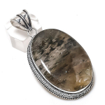 Lodolite Quartz Gemstone Handmade 925 Sterling Silver Jewelry Pendant 2.44 t6f84