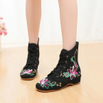 3 v&auml;rvi Mandala vana Pekingi tikitud riidest saapad rahvastiilis ja Oxfordi alus 41 must