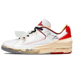 Off-White x Air Jordan 2 Retro Low SP Valge Varsity Punane Unisex Tossud Must DJ4375-106 37.5
