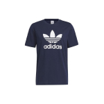 Adidas Originals Trefoil Kirjalogo Prindiga &Uuml;mmarguse Kaelusega L&uuml;hikeste Varrukatega T-s&auml;rk Meeste Topid Tumesinine IA4814 M