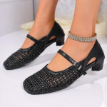 Moodne Kvaliteetne Moodne Kudumine Naiste Kingad Microfiber Mary Jane Naiste Ballett Peo Kingad Sandaalid 35 must