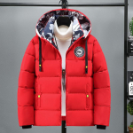 Eemaldatava kapuutsiga k&uuml;lmakindel meeste talvine puuvillajakk Paks soe Kerge Vabaaja Lai Mugav Puuvillajakk XL punane