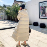 Korea stiilis talv 2025 naiste paks p&otilde;lvini puuvillane mantel 3XL (155-180 lbs) must