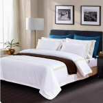 60ndate tikanditega puuvillasatiinist voodipesukomplekt - neli osa Single Duvet Cover 1.8x2.4 (Fits 160x220 Duvet)