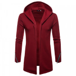 Meeste kapuutsiga massiivne t&otilde;mblukuga mantli jakk kardigan pikkade varrukatega &uuml;ler&otilde;ivaste pluus L