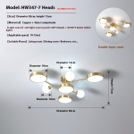 Elutoa laevalgusti, Moodne ja lihtne majapidamise maagiline oavalgusti 7 headlights