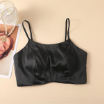 Siidist satiinist strapless mooruspuusiidist traadita camisole rinnahoidja - Mugav, hingav ja elegantne seljaosa disain naistele Extra Large must