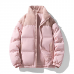 Talvine unisex puuvillane jakk lahtise p&uuml;stkraega teismelistele, Korea versioon, mitmek&uuml;lgne, kolme triibuga paks soe leivajakk XXXL roosa