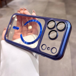 iPhone17 jaoks Luksuslik L&auml;bipaistev Kattega Magsafe Kest iPhone 17 Pro Max 17Pro Air jaoks Originaal Pehme TPU Kaamera Kaitsekate For iPhone 17Pro Max sinine