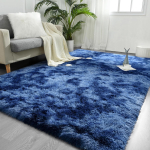 Lochas Super Pehmed Pl&uuml;&uuml;sist Tie Dye Sametvaibad Kodu Dekooriks Suur Suurus kohev Vaip Kohev Vaip Elutuppa Magamistuppa Lasteaeda 153x244cm tumesinine v&auml;rv