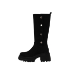 Pikad saapad naiste 2025 uus retro paksune konts mitmek&uuml;lgne k&otilde;rgendav platvormsaapad elastikust kuhjatud saapad 35 must
