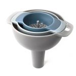 4-&uuml;hes k&ouml;&ouml;gilehtrid pudelite t&auml;itmiseks K&ouml;&ouml;gilehtrid eemaldatava kurnafiltriga BPA-vaba toidu&otilde;li lehter sinine