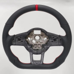 S&uuml;sinikkiust Nahast Sportrool Volkswagen Tiguan Golf 7 7.5 GTI GTE 2013-2019 jaoks Isikup&auml;rastatud Autotarvikud Leather （No airbag ） must