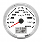 85mm Analoog GPS-kiirusm&otilde;&otilde;tur 200 km/h Veekindel 7 Taustavalgustatud Valge Tihvt Kroomitud Raam 12 24V Meres&otilde;idukile Mootorrattale Veoautole