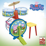 Jouet musical - REEF - PEPPA PIG Batterie avec Tabouret - Rose - A partir de 3 ans - Int&eacute;rieur roosa