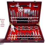 Minai Roostevabast Terasest Toidu- ja Puuviljaskulptuurinugade Komplekt 80-Piece Set