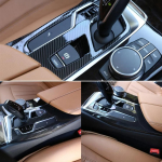 S&uuml;sinikkiust stiilis ABS plastikust auto keskkonsooli k&auml;iguvahetuspaneeli katte trimm BMW 5. seeria G30 2017-2018 auto jaoks A