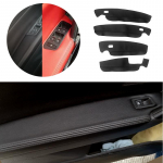 4tk auto mikrokiust nahast siseuksepaneelid kaitse/ukse k&auml;etoe paneeli katte kleebise &auml;&auml;ris VW Touran 2016 2017 jaoks armrest black -red