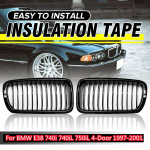 L&auml;ikiv must eesmine Sport Kidney E38 iluv&otilde;re BMW E38 740i 740iL 750iL 4-ukselise 1999-2001 eesmise asenduskapoti neeruv&otilde;re jaoks Glossy Black