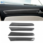 VW Golf 6 MK6 2008-2013 jaoks 4 tk ABS s&uuml;sinikkiust tekstuuriga auto siseukse aknalaua paneeliribad Kate Kaitsev liist