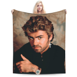 George Michael Briti laulja Palus tekid T&uuml;drukud Poisid Flanellist visketekk elutuppa Pehme voodikate S&uuml;nnip&auml;evakingitus 80x60in