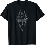 Skyrim draakoni embleemiga videom&auml;ngu T-s&auml;rk S mitmev&auml;rviline