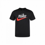 Nike Meeste Must &Uuml;mmarguse Kaelusega Logoga Hingav L&uuml;hikeste Varrukate T-s&auml;rk S