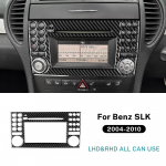Keskjuhtnuppude paneeli sisekujunduse kleebis Mercedes Benz SLK R171 2004 2005 2006 2007 2008 2009 2010 jaoks Ehtne pehme s&uuml;sinikkiud Black LHD RHD