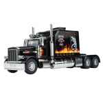 1/24 Peterbilt 389 Veoauto Sulamist Ameerika Lihasauto Mudel M&auml;nguasi Valatud Metallist Heli ja Valgusega Auto M&auml;nguasi Lastele S&otilde;iduk must