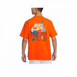 Nike Meeste Oranž Rula Graafikuga &Uuml;mmarguse Kaelusega L&uuml;hikeste Varrukatega T-s&auml;rk EU XL oranž