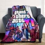 1 tk Grand Theft Auto pehme flanelltekk disaineritr&uuml;kiga. Hubane tekk k&otilde;ikideks aastaaegadeks, ideaalne diivanile, voodisse, kontorisse. 130x150cm gray