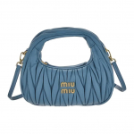 Miu Miu Wander Matelass&eacute; Hobo kott Naiste k&auml;ekotid Sinine 5BP078_N88_F0F16 Basic Set (Bag+Dust Bag)