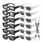 12-100 TK Pulmaprillid Kohandatud P&auml;ikeseprillid Kirjapliiatsitega Retro Ruudukujulised DIY Prillid Pidudeks S&uuml;nnip&auml;evaks Pulmapeoks L&Otilde;PETAMINE 2025 12sunglasses1pen valge