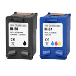Pack 2 cartouches compatibles HP 56 & 57 &mdash; Noir et Couleur, env. 580/400 pages &mdash; Pour Deskjet / OfficeJet / PhotoSmart