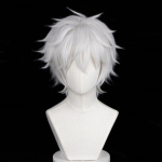 Valge &Uuml;mberkukkumisevastane S&uuml;nteetiline L&uuml;hikeste Juustega Parukas Cosplay Anime Parukas Anime T&otilde;sielusaate Parukas