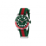 Gucci Dive Seeria Kvartsikell Roheline sihver Naiste kellad Punane teras YA136339 Brand-New Out of Warranty