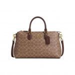 K&auml;ekott Rowan 32 Kuldne Mikrologo T&otilde;mblukuga Sulgemine PVC Nahk &Otilde;la Crossbody T&otilde;mblukuga Kott Suur Naiste k&auml;ekotid Pruun CW422-IMXHE Gift Box Set (Basic Set+Yellow Box)