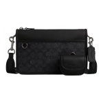 Coach Heritage 24 T&otilde;mblukuga Br&auml;nditr&uuml;kiga Kaetud L&otilde;uendist &Otilde;la Crossbody Kott Keskmine Meeste kotid S&uuml;simust CW373-QBMI5 Basic Set (Bag+Dust Bag)