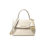 Michael Kors MK Ava Struktuuriga Klapiga Nahast T&otilde;mblukuga Kotirihmaga Ristkorraldaja Mini Naiste kotid Kreemjas 32F5GAVC1L289 Milk White