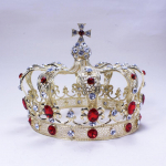 BRIGHTQI Populaarne Barokk Kuninglik Rist &Uuml;mmargune Kroon Kuldne Retro Palli Meeste M&auml;ngi Kuningat Halloweeni Pidustuste Kroon Tiaras