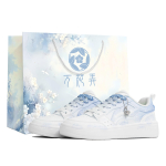 Li Ning Sycee Kaleidoscope, Starry Snow, Shopping Bag Abrasion Resistant Low top Skateboard Shoes Women's White Blue AGCT340-5(Team113-S-BOX) 40 white