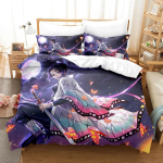 Kochou Shinobu Voodipesukomplektid Anime Demon Slayer Tekk Voodikate Tekikott Padjap&uuml;&uuml;r &Uuml;heinimese Kaheinimese Suur Kuningas Teismeliste Kingitused US Twin173x218cm