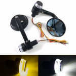 22mm 7/8 Universaalsed &Uuml;mmargused 3 Mootorratta Lenkstangi Otsa Tahavaate K&uuml;lgpeeglid LED Suunatuledega