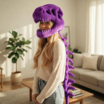 Realistlik dinosauruskeletikost&uuml;&uuml;mi komplekt Naljakas peakate Cosplay riietus Pehmed m&auml;nguasjad Loovkingitused 80cm beige