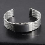 Milano v&otilde;rkk&auml;epael 18mm 20mm 22mm Kellarihmad Omega rihma jaoks 316L Reguleeritav kokkupandav pandla Luksuslik roostevabast terasest randmerihm 20mm black
