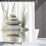 Zen Kivi Du&scaron;ikardin Veepeegeldus Looduse Kunst Minimaalistlik Disain Vannitoa Sisustus Veekindel Tr&uuml;kitud Vannikardin Kodu W220H180(CM)-1 Pcs