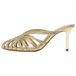 Zara Moodsad Elegantsed Metallikl&auml;ikega K&otilde;rge Kontsaga Mules 8,5 cm Kinnise Ninaga Sandaalid Naiste sussid Kuldne 12309510-38 35