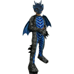 Laste draakonitulega Halloweeni kombinesooni kost&uuml;&uuml;mikomplekt Roheline Punane Must Sinine Poistele tiibade, sabaga, maskiga Cosplay riietumiskost&uuml;&uuml;m S black